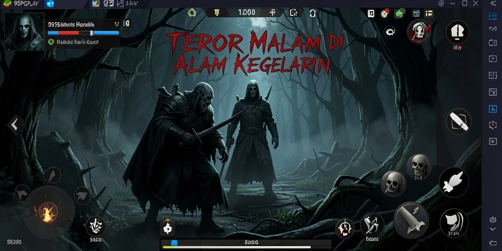 Screenshot gameplay 95PGPLAY yang menegangkan di suasana horor.