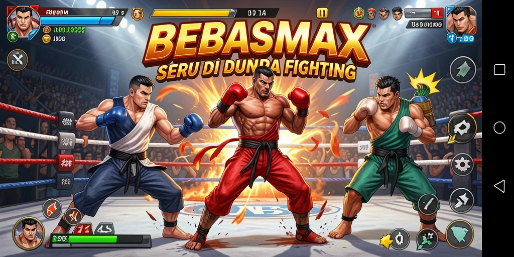 Tangkapan layar menampilkan aksi pertarungan intens dalam BEBASMAX.