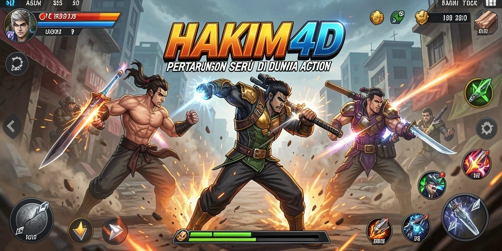 Tampilan gameplay HAKIM4D yang penuh aksi dan menegangkan.