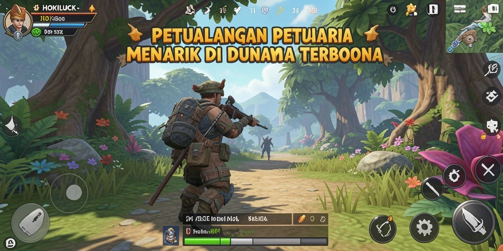 Gambaran gameplay seru dari HOKILUCK di dunia terbuka.