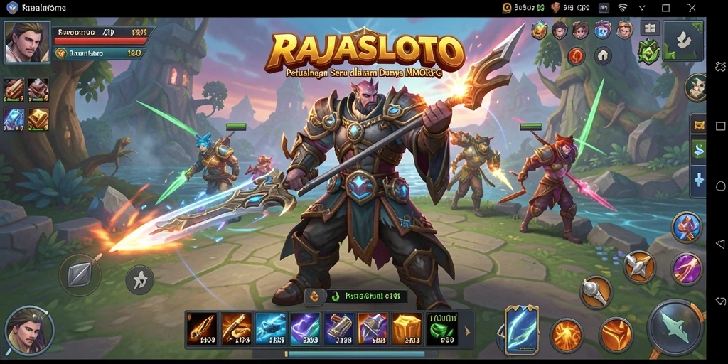 Tangkapan layar menampilkan aksi pertarungan seru dalam RAJASLOTO.