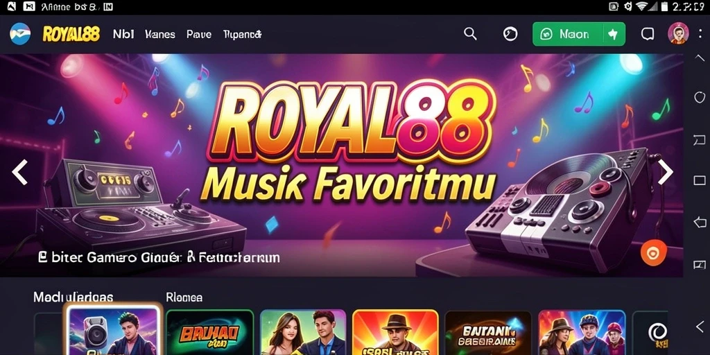 Tampilan gameplay seru di ROYAL88 dengan banyak pilihan musik.
