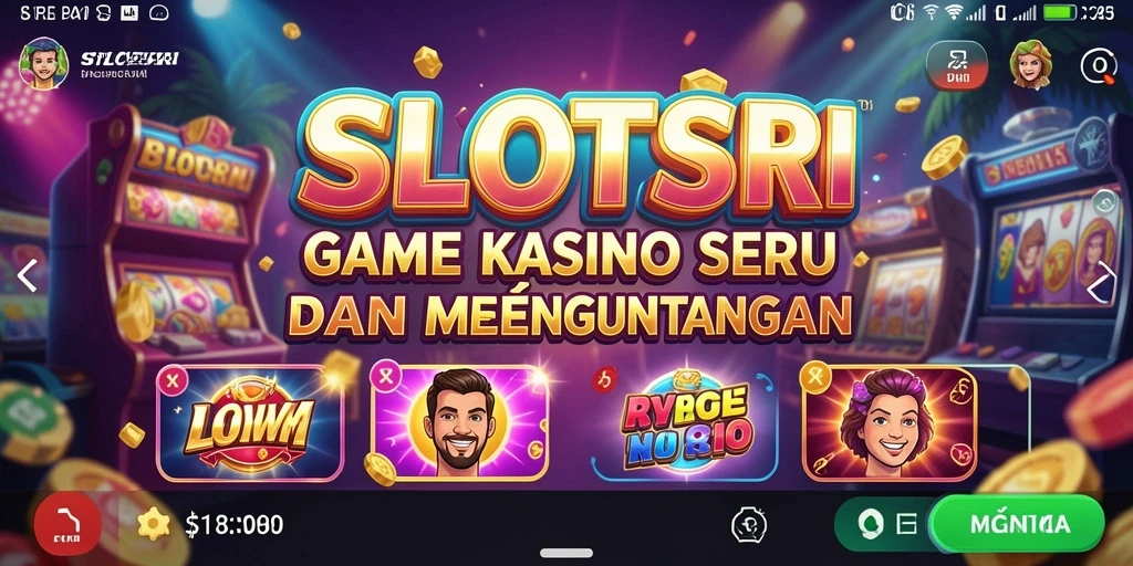 Tampilan slot game SLOTSRI yang menarik dan penuh warna.