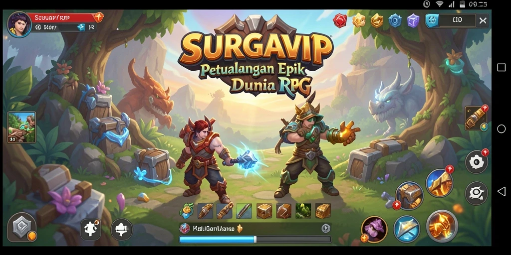 Screenshot gameplay SURGAVIP menunjukkan aksi pertarungan yang mendebarkan.