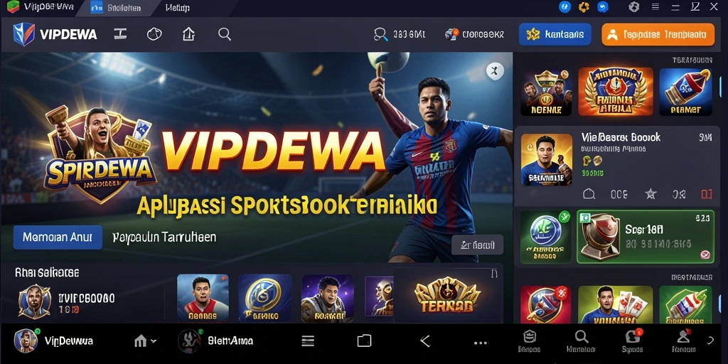 Screenshot gameplay utama VIPDEWA dengan berbagai opsi taruhan olahraga.